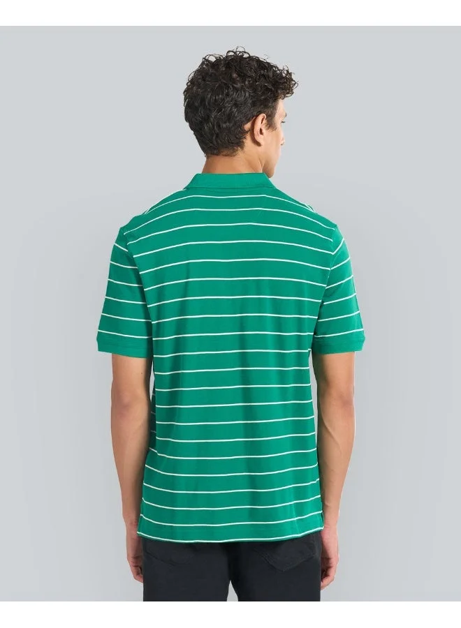 غانت قميص بولو رجالي مخطط بأكمام قصيرة من جانت أحمر وأبيض